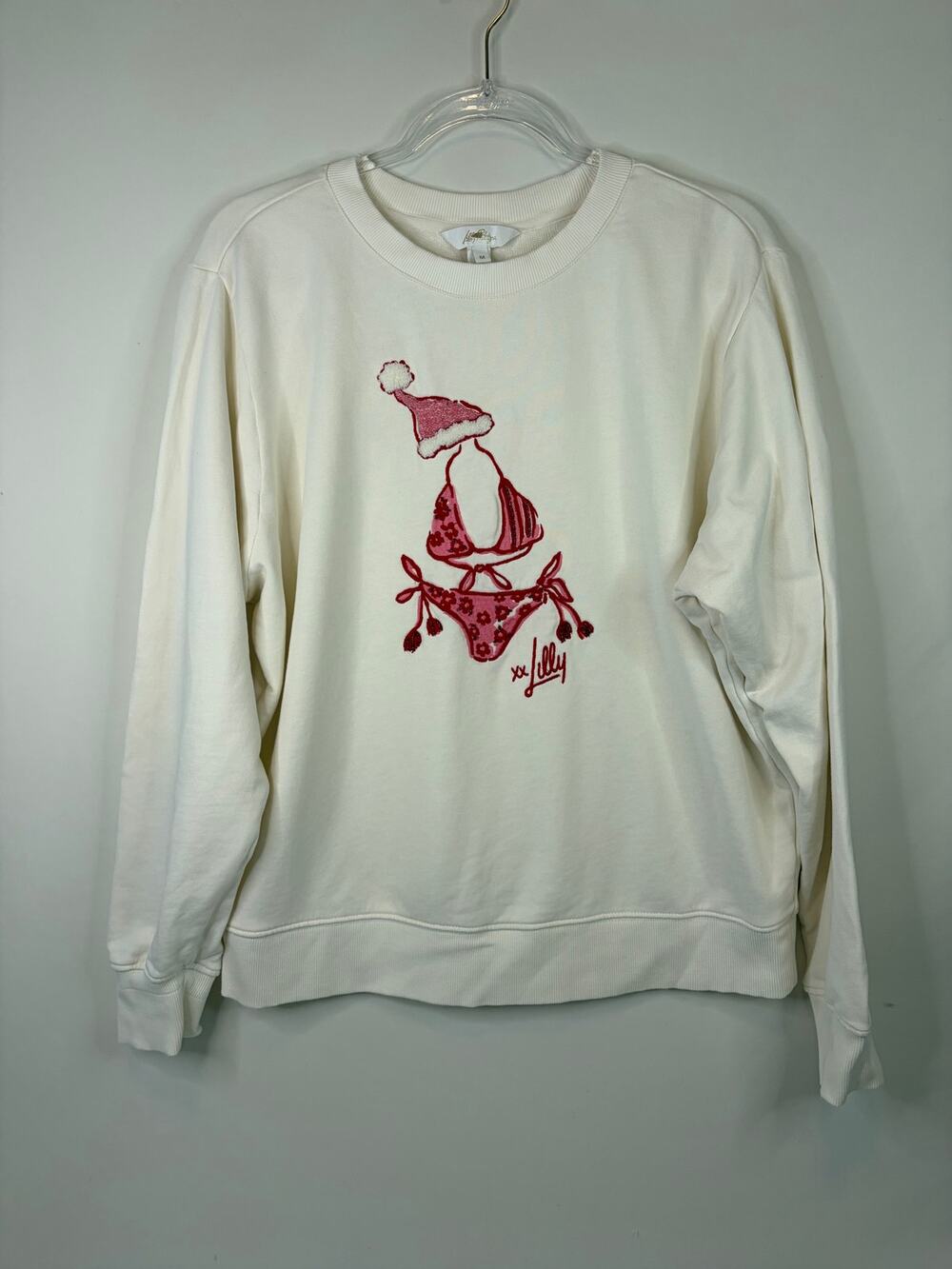 Lilly Pulitzer Ballad Sweatshirt Coastal Festive Frocks Bikini Red MEDIUM
